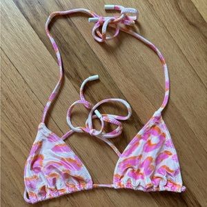 Triangl Bikini String Bikini Top. Velvet pink cheetah print